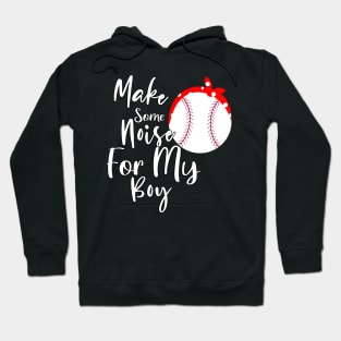 Make Some Noise For My Boy Design, Football Mom Gift, Red Bandana Baseball Gift For Antie Hoodie